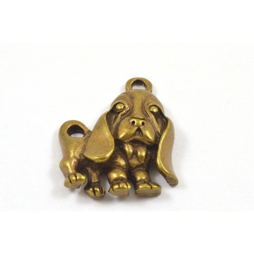 Metal antique brass dog pendant 